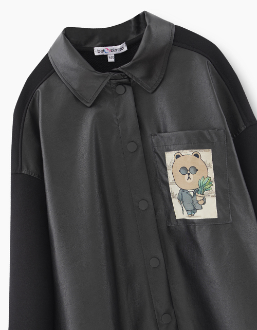 Черный жакет-рубашка для девочки