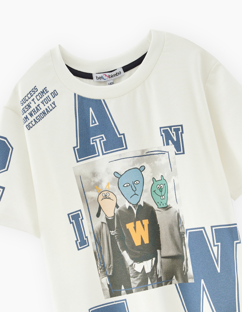 Молочная футболка для мальчика