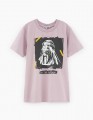 Темно-розовая футболка с принтом для мальчика