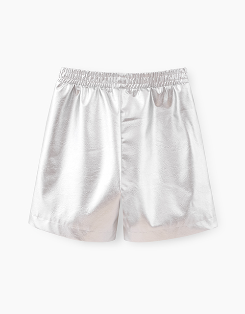Стильные серебристые шорты для девочки