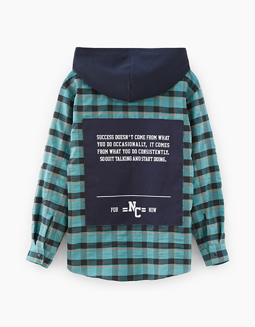 Клетчатая рубашка с капюшоном для мальчика