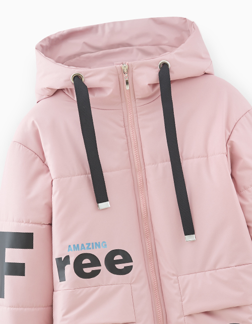 Темно-розовая осенняя куртка для девочки