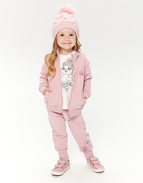 Темно-розовые брюки-джоггеры для девочки Темно-розовые брюки-джоггеры для девочки