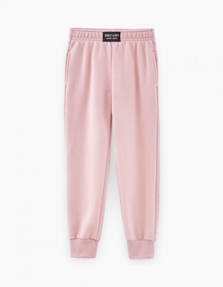 Темно-розовые брюки-джоггеры для девочки