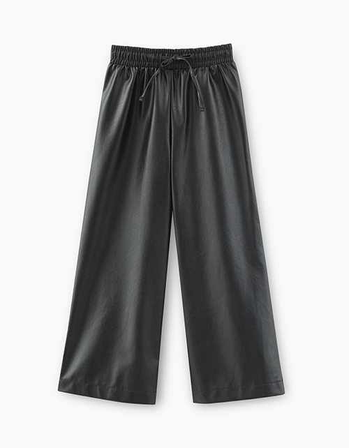 Широкие черные брюки для девочки