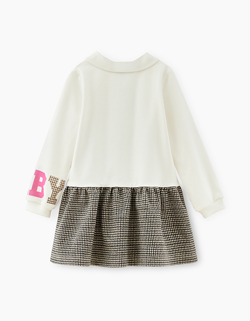 Молочное платье с застежкой-поло