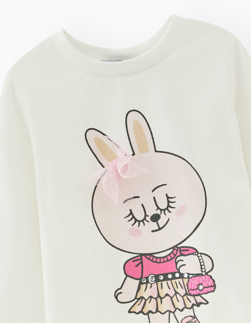 Молочный лонгслив для девочки