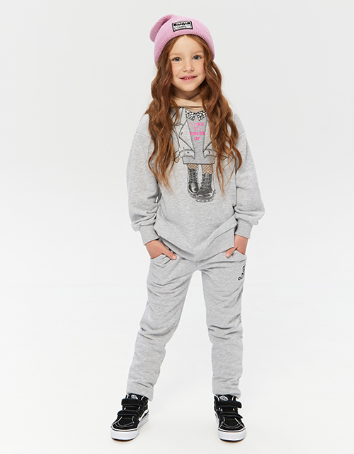 Серые брюки-джоггеры для девочки