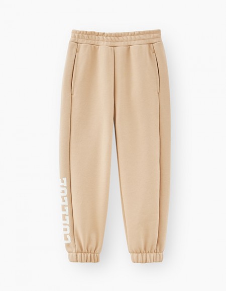 Бежевые брюки-джоггеры для мальчика