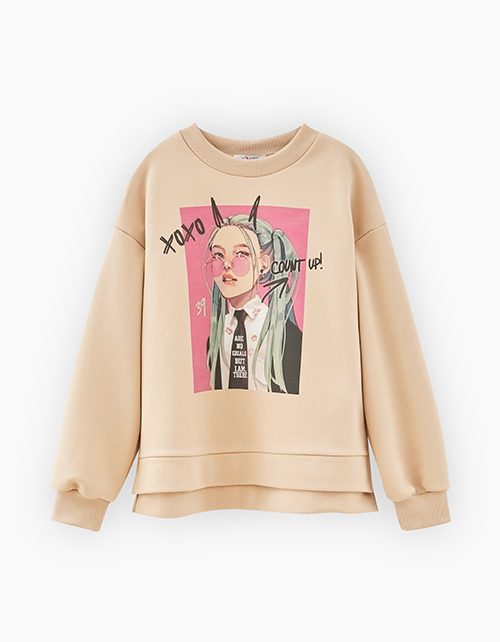 Бежевый свитшот для девочки Бежевый свитшот для девочки