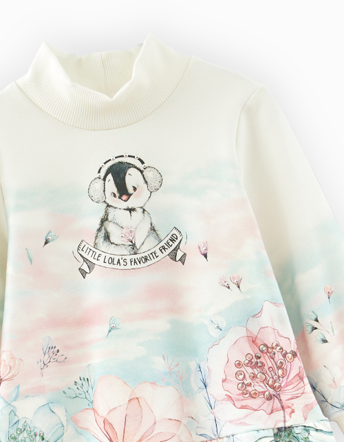 Молочное платье с длинным рукавом