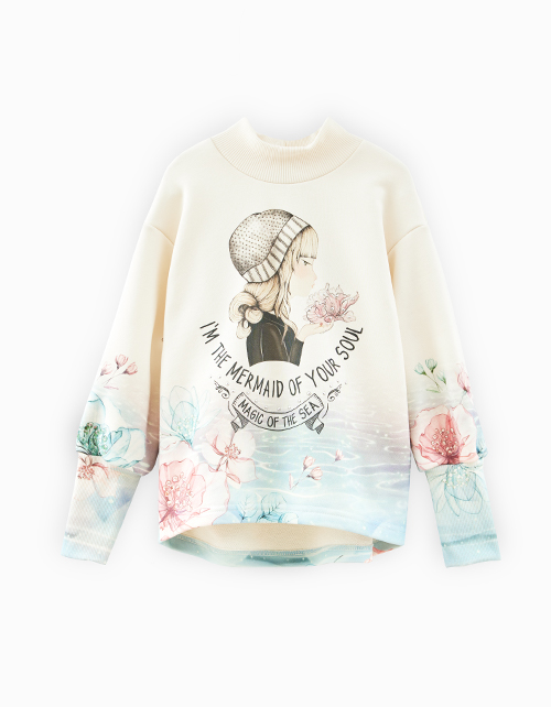 Молочный свитшот для девочки