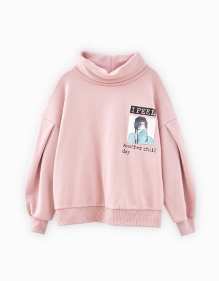 Темно-розовый свитшот для девочки