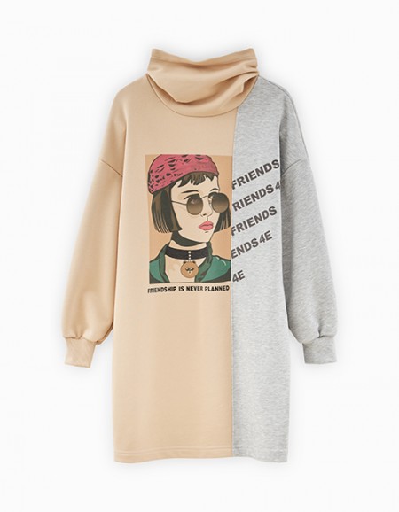 Платье в стиле колор-блок