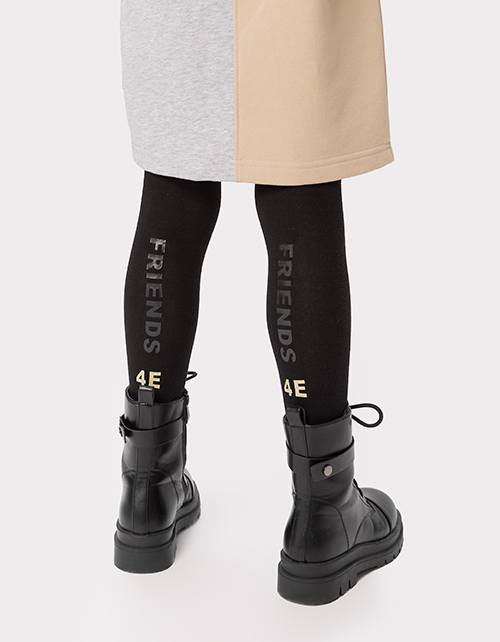 Черные колготки с авторским дизайном