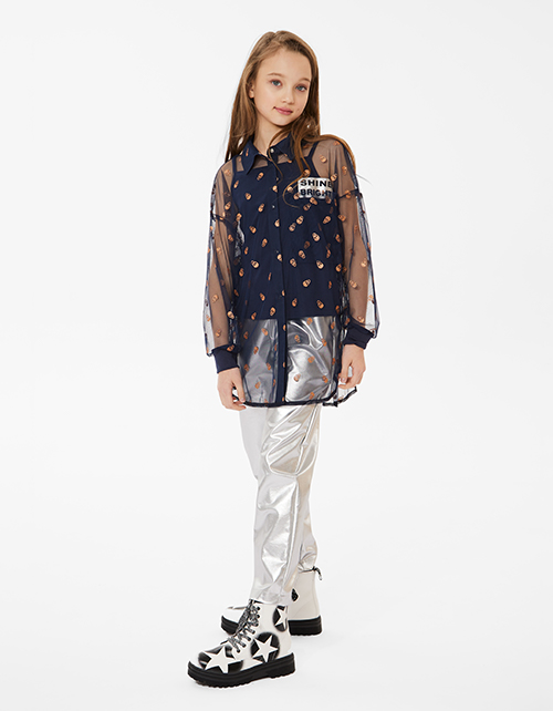 Стильная нарядная сетчатая рубашка