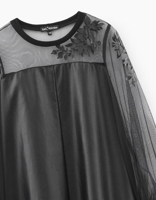 Эффектное платье из экокожи