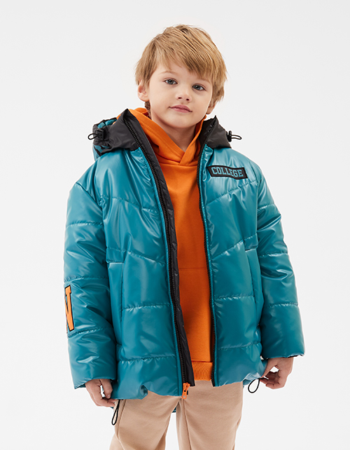 Зимняя куртка цвета темная бирюза для мальчика