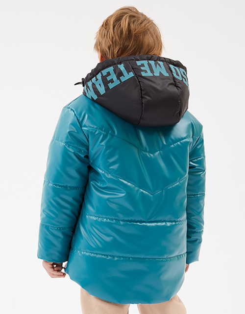 Зимняя куртка цвета темная бирюза для мальчика