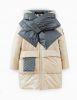 Светло-бежевая зимняя куртка с лимитированным шарфом