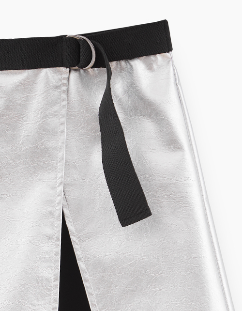 Юбка-шорты цвета серебро