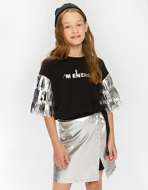 Юбка-шорты цвета серебро