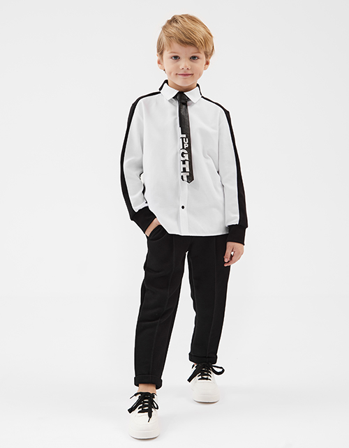 Комбинированная рубашка для мальчика Комбинированная рубашка для мальчика