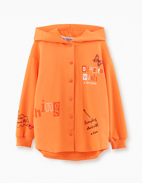 Жакет-рубашка с капюшоном для девочки