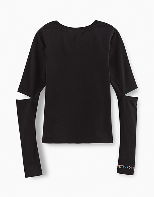 Черный лонгслив для девочки