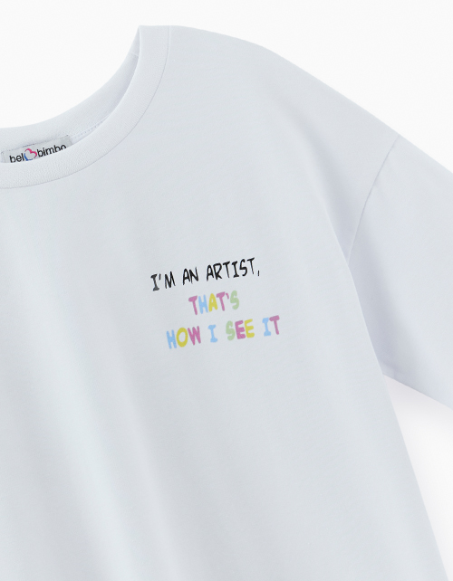 Стильная белая футболка для девочки