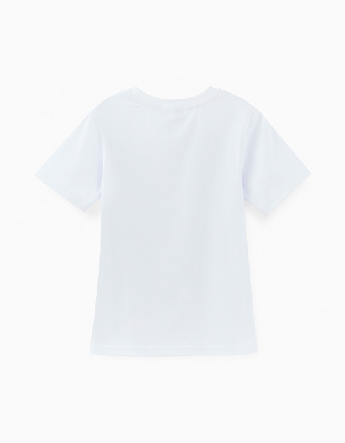 Стильная белая футболка с принтом для мальчика