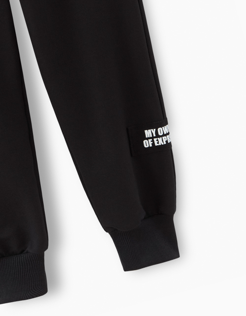 Черные брюки-джоггеры для мальчика