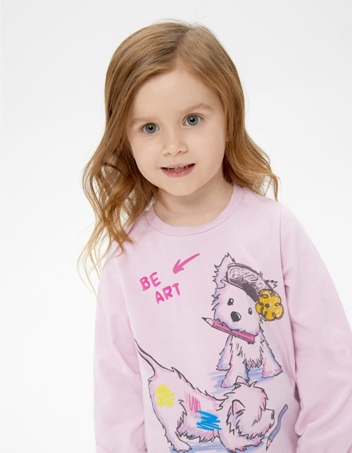 Светло-сиреневый лонгслив для девочки