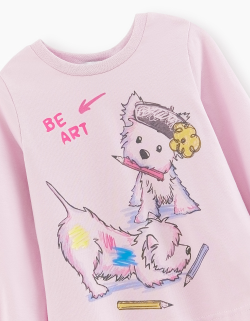 Светло-сиреневый лонгслив для девочки