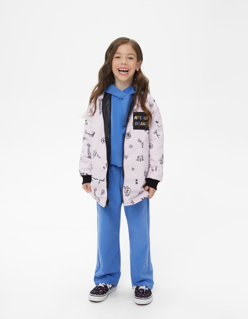 Двусторонняя куртка-бомбер для девочки