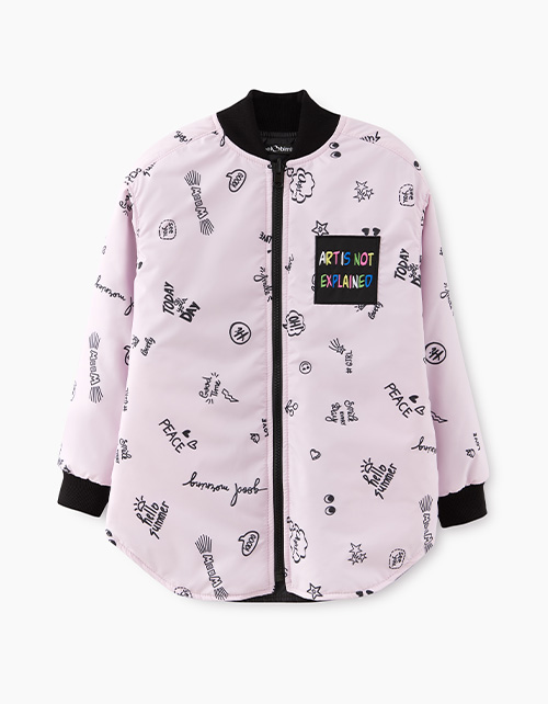 Двусторонняя куртка-бомбер для девочки