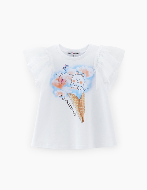 Стильная белая футболка для девочки Стильная белая футболка для девочки