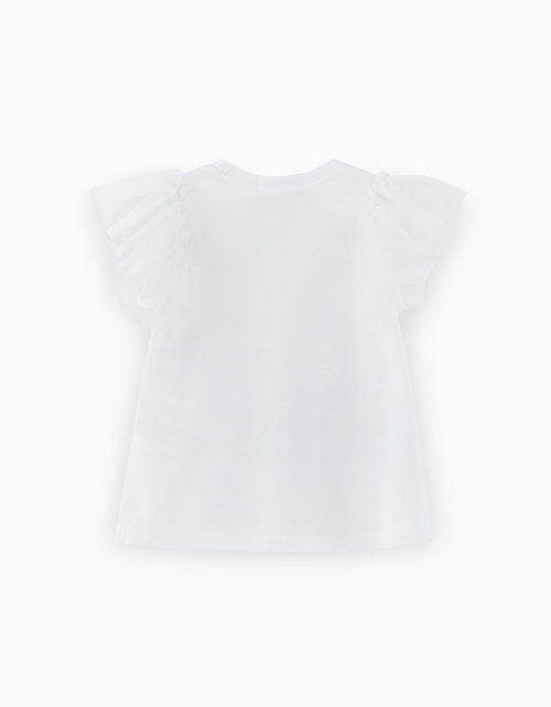 Стильная белая футболка для девочки Стильная белая футболка для девочки