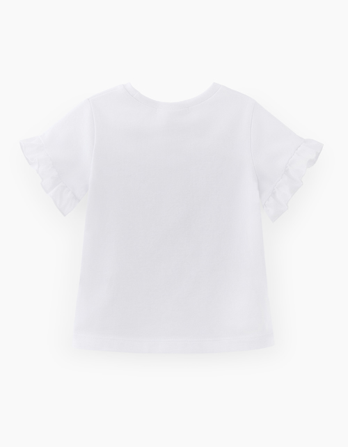 Стильная белая футболка для девочки Стильная белая футболка для девочки