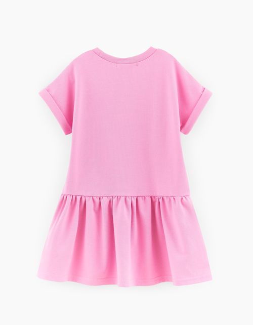 Розовое платье А-силуэта