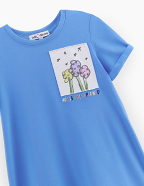 Базовое платье яркого лазурного оттенка