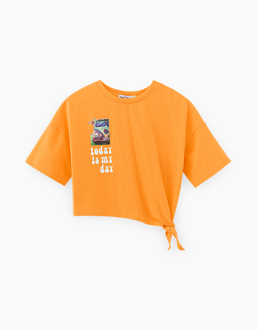 Футболка сочного оттенка маракуйя для девочки Футболка сочного оттенка маракуйя для девочки