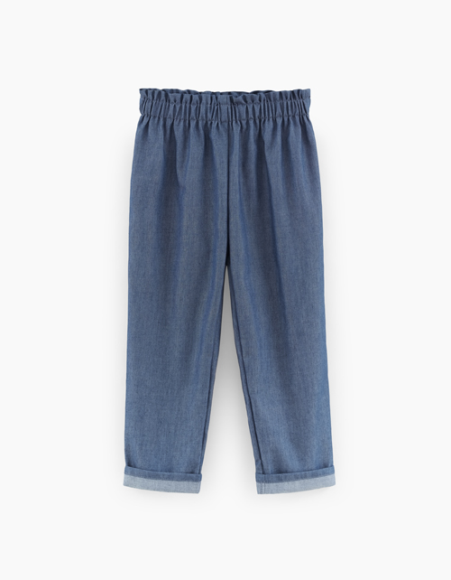 Брюки-джоггеры в оттенке деним для девочки