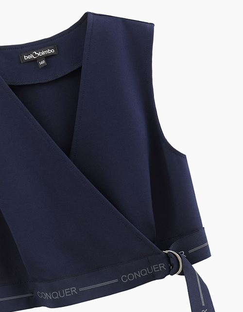 Школьная кроп-топ жилетка для девочки