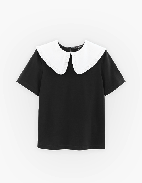 Чёрная блузка с коротким рукавом Чёрная блузка с коротким рукавом