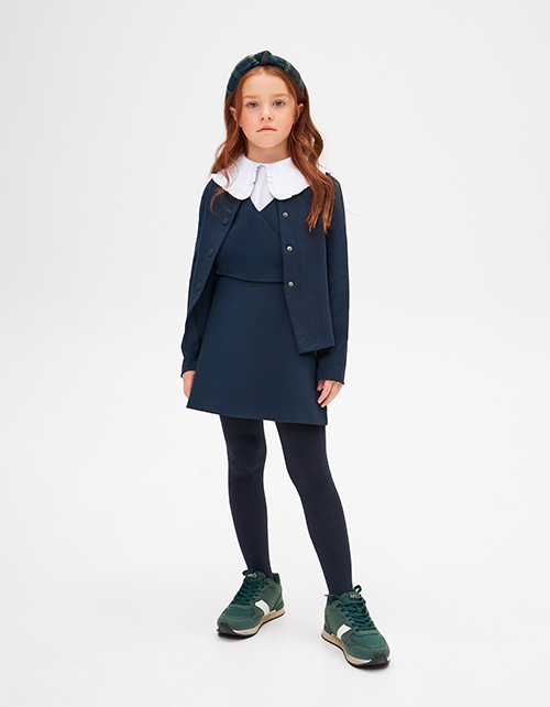 Тёмно-синий школьный жакет для девочки