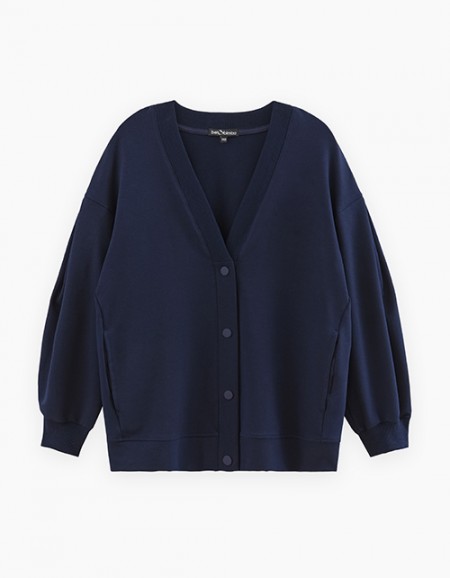 Тёмно-синий школьный кардиган для девочки