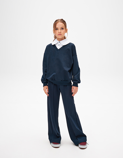 Школьный джемпер-обманка для девочки