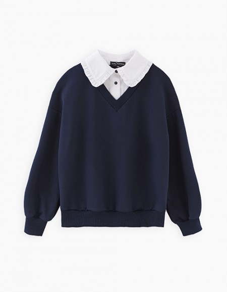 Школьный джемпер-обманка для девочки