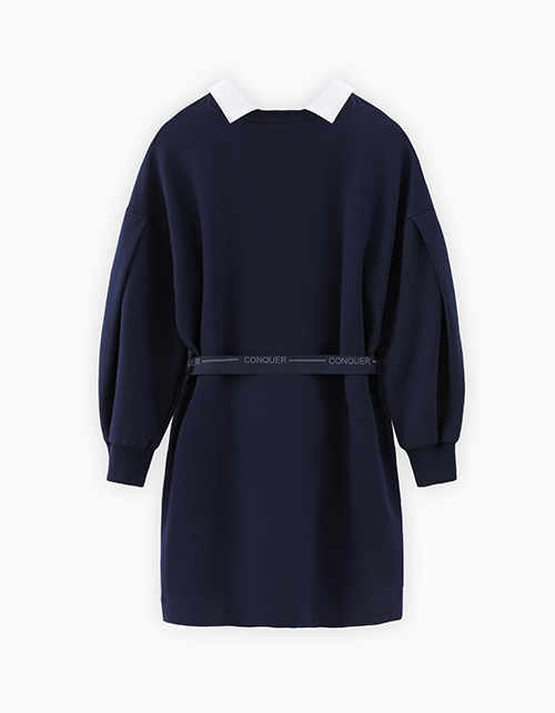 Тёмно-синее школьное платье